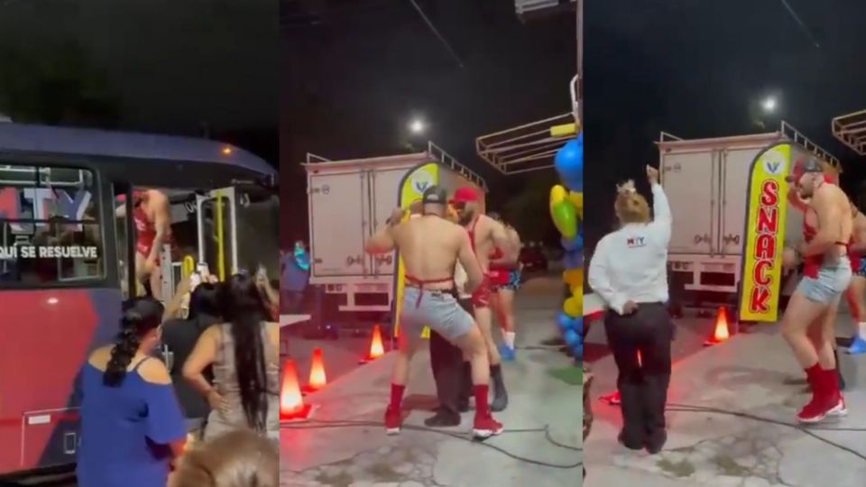 Conductora de Regio Ruta baila con animadores