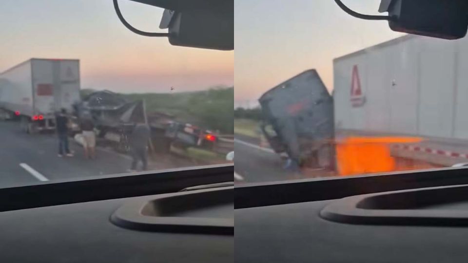 Accidente en la autopista Monterrey-Nuevo Laredo