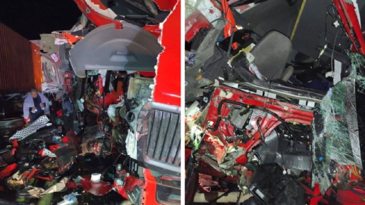 Fuerte accidente deja a tráiler totalmente destrozado en la Carretera Saltillo-Concepción del Oro