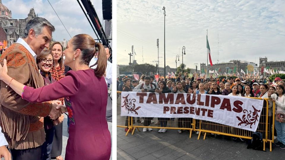 Claudia Sheinbaum, durante la reunión en el Zócalo.