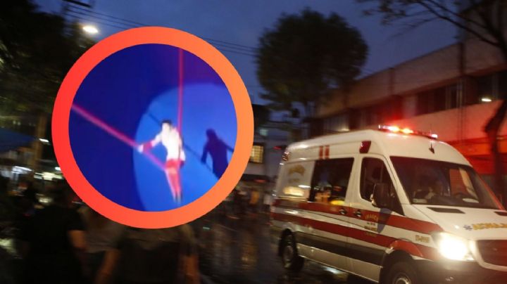 MOMENTO EXACTO en el que trapecista sufre caída de 20 metros; este es su estado de salud