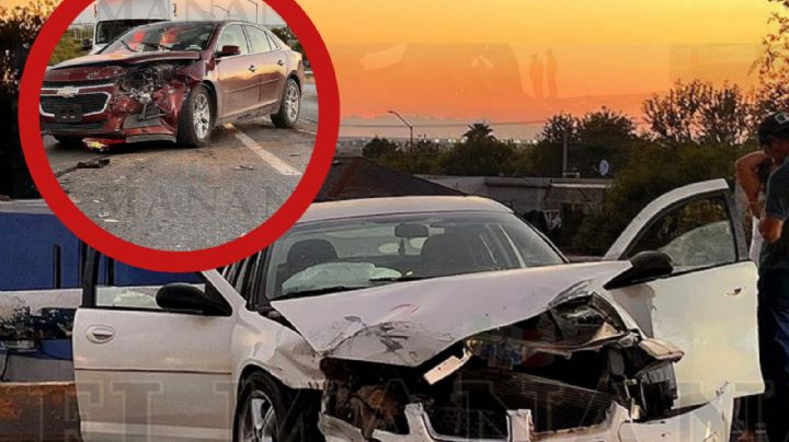 Mujer ebria choca de frente contra carro en el puente de la Eva Sámano; autos quedaron destrozados