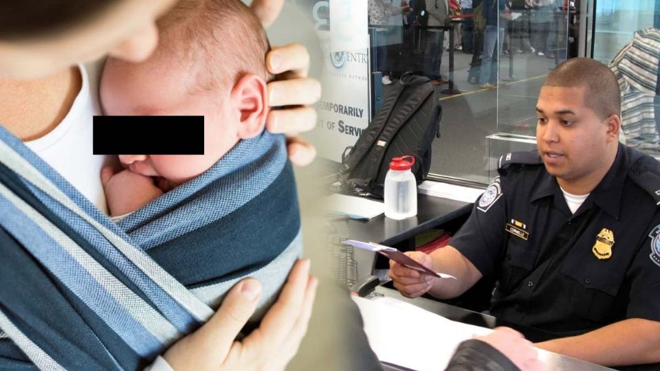 La madre viajó con el bebé hasta la frontera