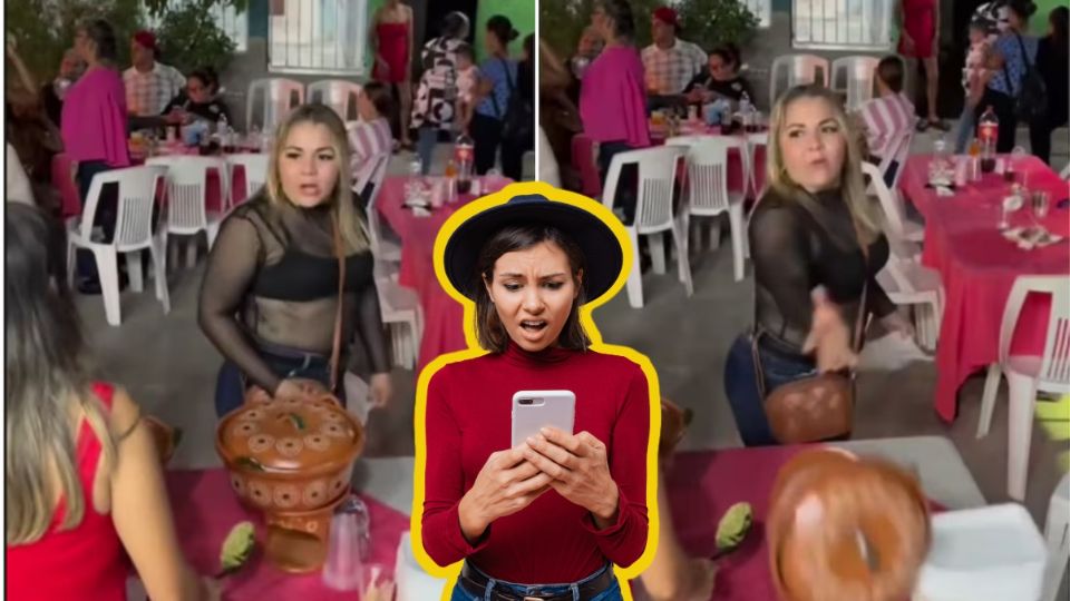 La chica reaccionó agresivamente por la situación, sin importarle que la anfitriona estaba embarazada