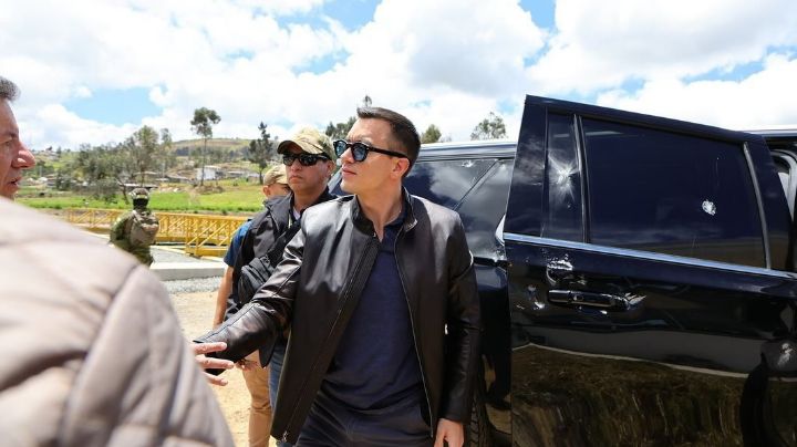 Daniel Noboa, presidente de Ecuador, sufre atentado; apedrean y disparan a su camioneta