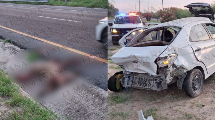 Nuevo Laredo: cerdo atropellado en bulevar Colosio ocasiona pérdida total de auto