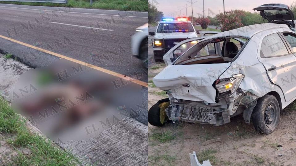 El auto que evitó pasar sobre el cerdo quedó destrozado