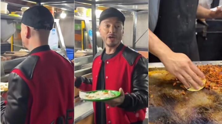 J Balvin es sorprendido comiendo tacos en puesto callejero en su visita a México