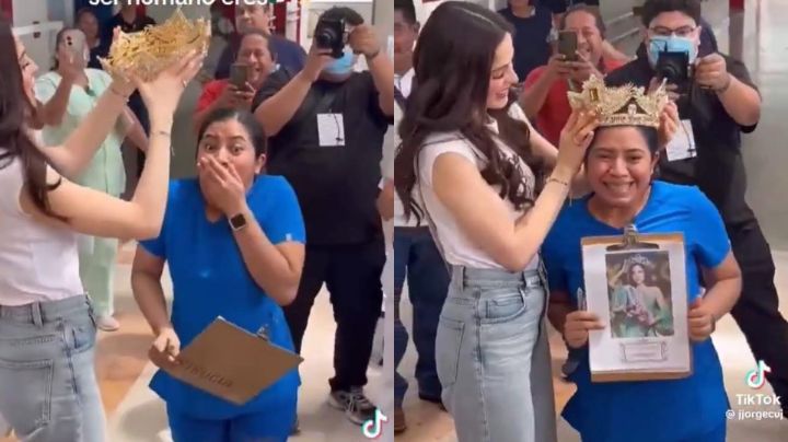 Fátima Bosch corona a una enfermera el día de su cumpleaños; el gesto se vuelve viral en redes