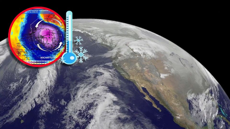 El sistema podría traer bajas temperaturas al norte y centro del país, provocadas por vientos polares impulsados desde el Polo Norte