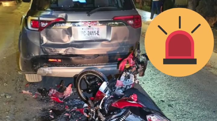 Menores al borde de la muerte tras chocar brutalmente su moto contra camioneta