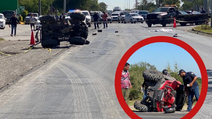 Joven de 19 años vuelca en su cuatrimoto y es aplastado por camión en Tamaulipas