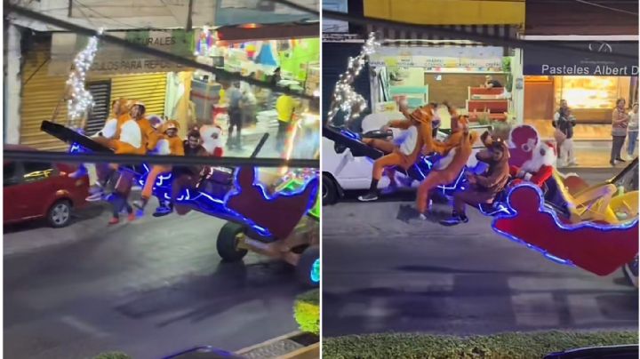 Captan a Santa Claus en México; cambió el trineo por una excavadora | VIDEO