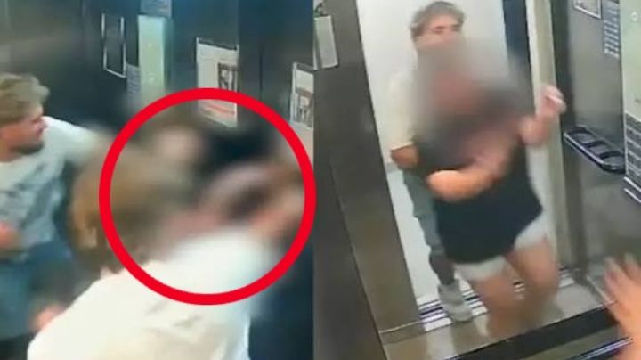 Hombre propina brutal golpiza a su novia en elevador; ataque duró más de un minuto | VIDEO