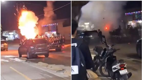 Explosión de pirotecnia en caravana de la Virgen de Guadalupe deja seis quemados