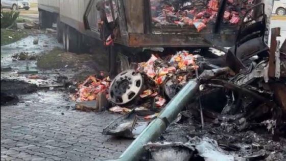 Tráiler arde en carretera; bomberos requieren 10 mil litros de agua para sofocar las llamas | VIDEO