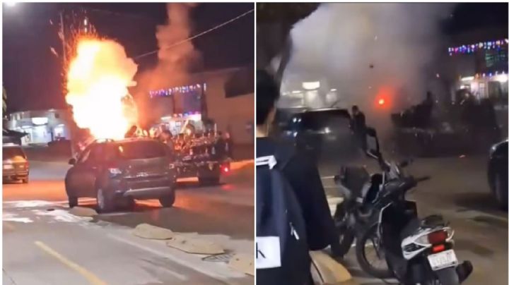 Explosión de pirotecnia en caravana de la Virgen de Guadalupe deja seis quemados