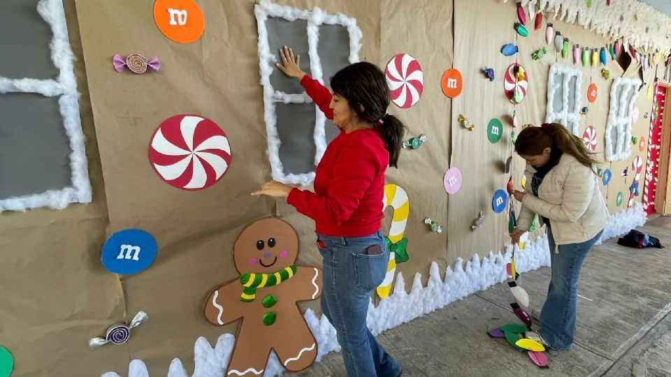La Escuela Primaria Jesús Reyes Heroles fue 'transformada' por una villa navideña.