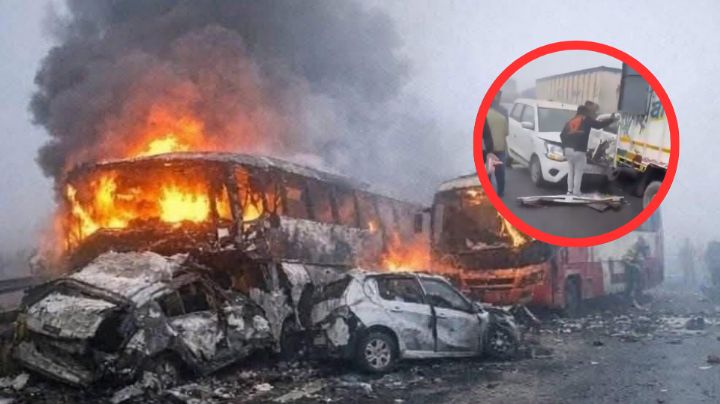 Hombre realiza última llamada a su hija antes de morir calcinado en un choque que dejó 13 muertos | VIDEO