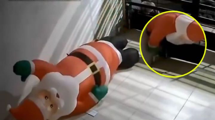 Ni Santa Claus está a salvo; así robaron inflable de Papá Noel de una casa | VIDEO