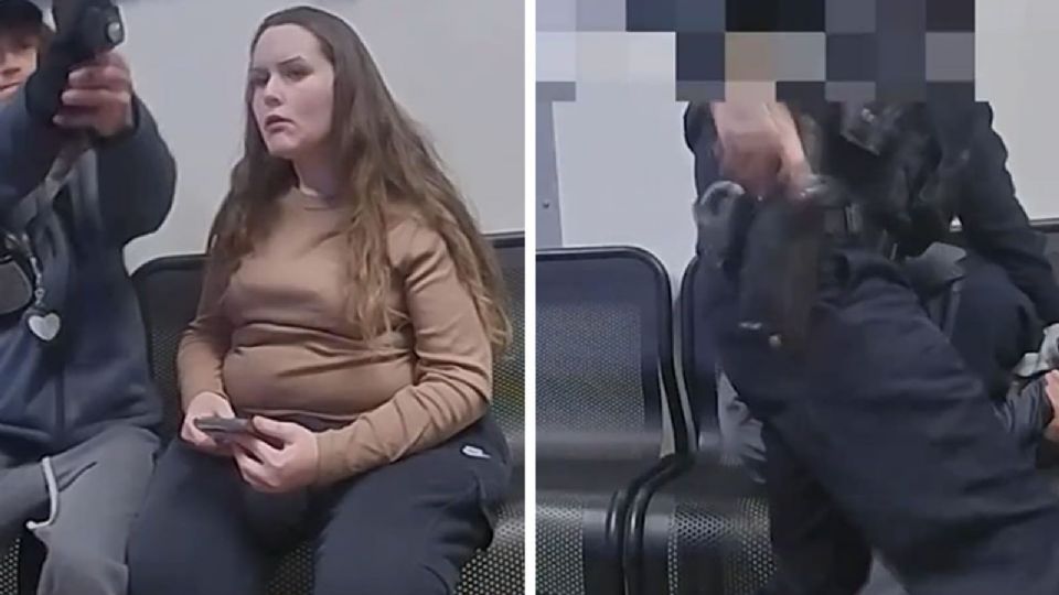 El sujeto sacó un arma escondida entre sus pertenencias, apuntando directo a la cabeza del policía