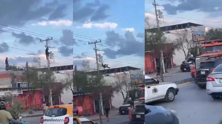 Presunto ladrón recibe impactante descarga eléctrica y sobrevive; cayó sobre una patrulla | IMÁGENES FUERTES