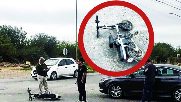 Mujer queda grave tras ser arrollada aparatosamente por abuelito en Nuevo Laredo; iba en scooter
