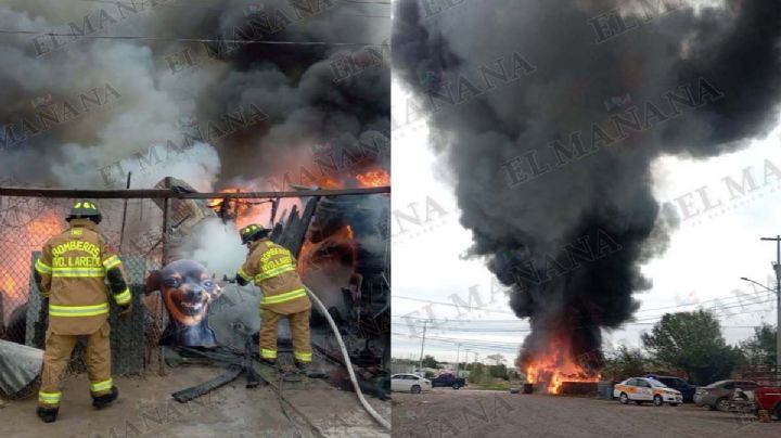 Nuevo Laredo: Don Jorge se fue a almorzar y su vulcanizadora fue consumida por las llamas; perdió todo
