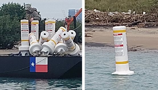 Inicia EU Operación 'River Wall' rellenando el Río Bravo de boyas en playa Bagdad