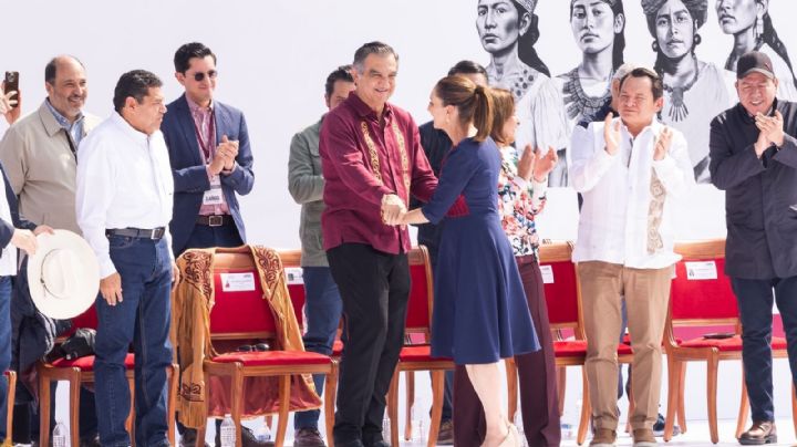 Américo Villarreal acompaña a Sheinbaum en celebración de 7 años de la Cuarta Transformación