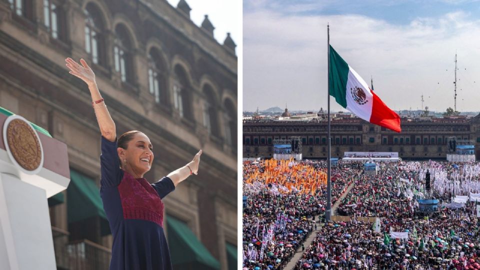 Claudia Sheinbaum celebró en el Zócalo.