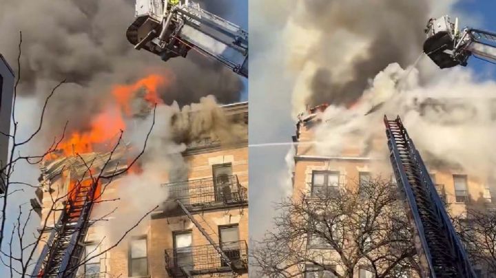 Se incendia edificio en Manhattan, NY, con personas en su interior, ¿qué sucedió? | VIDEO