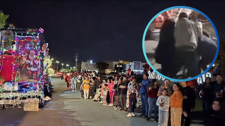Captan pelea en Desfile Navideño