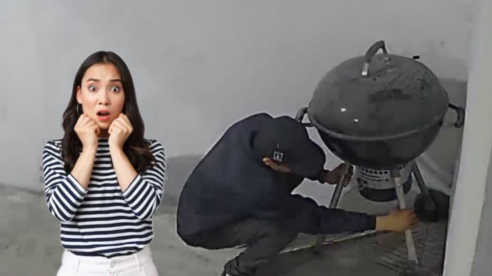 El hombre dejó sin asador a los dueños de la casa.