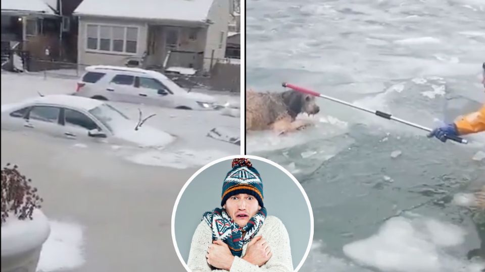 La inundación en calles de Detroit, en combinación con el frío extremo, provocaron su congelamiento