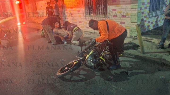 Nuevo Laredo: repartidor de DiDi Food se parte la pierna al estrellarse contra camioneta de la Kia