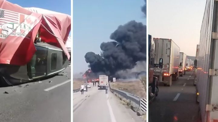 Caos vial en la autopista Monterrey-Nuevo Laredo deja a miles de conductores varados durante horas