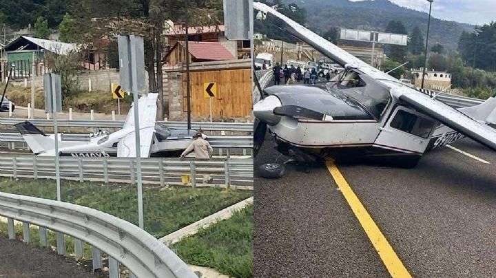 Avioneta se descompone en vuelo y aterriza de emergencia autopista de Hidalgo
