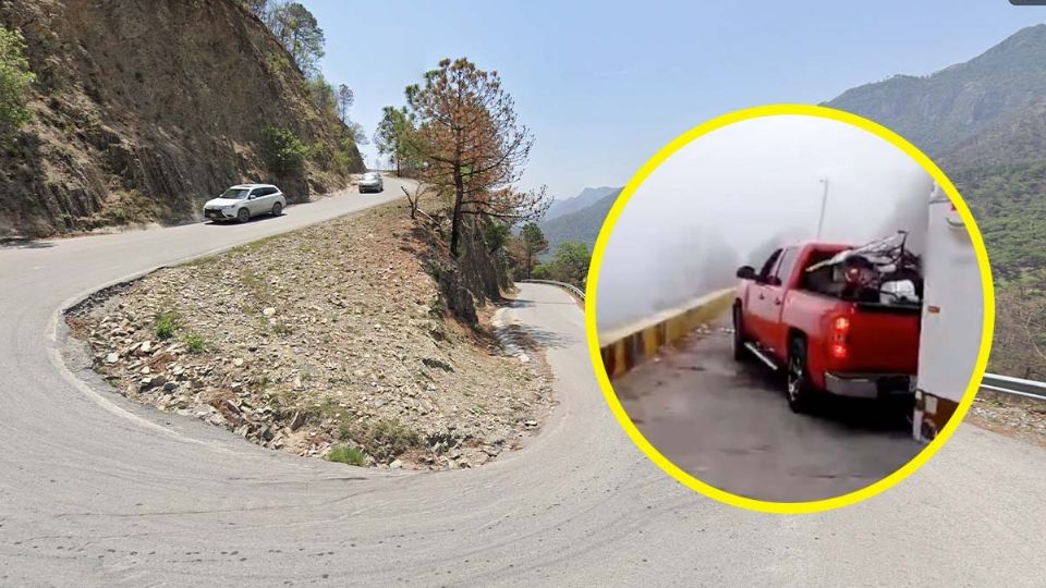 La camioneta derrapó por la carretera a la Cola de Caballo