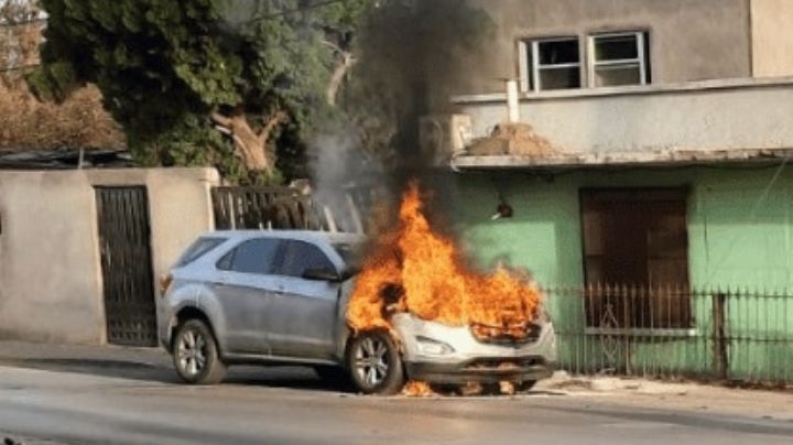 Nuevo Laredo: camioneta arde en llamas en la colonia Matamoros; conductor se salva de milagro
