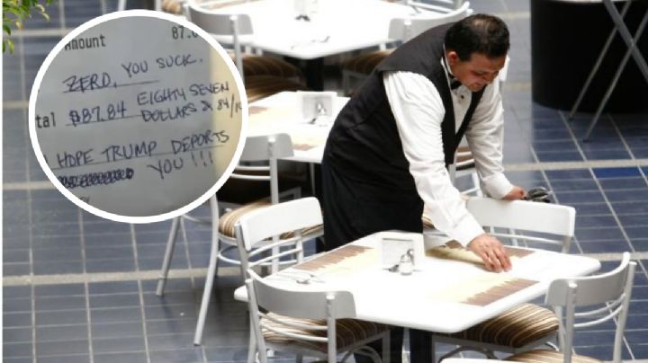 Mesero latino recibe desagradable mensaje en el ticket de pago; esto decía