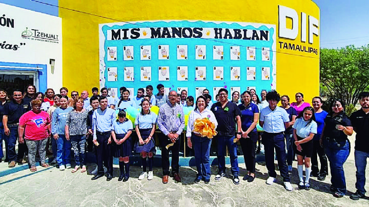 CAM 46 Tzehuali da voz a menores; inaugura mural de lenguaje de señas