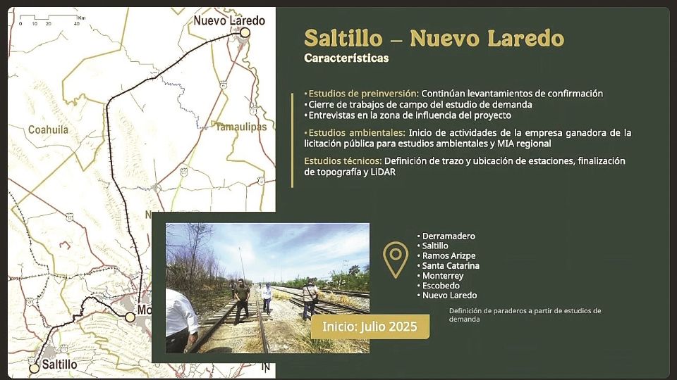 Tren Saltillo-Nuevo Laredo.