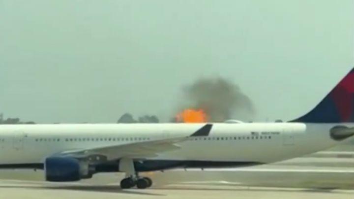 Se prende avión de Delta en el aeropuerto de Orlando, Florida | VIDEO