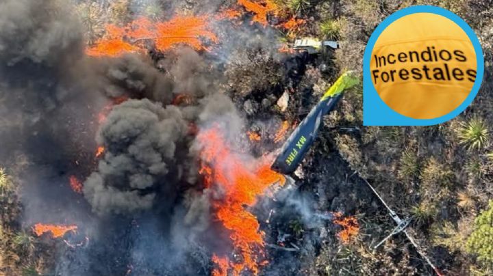 Helicóptero con brigadistas pierde estabilidad y se incendia al caer; todos se salvan