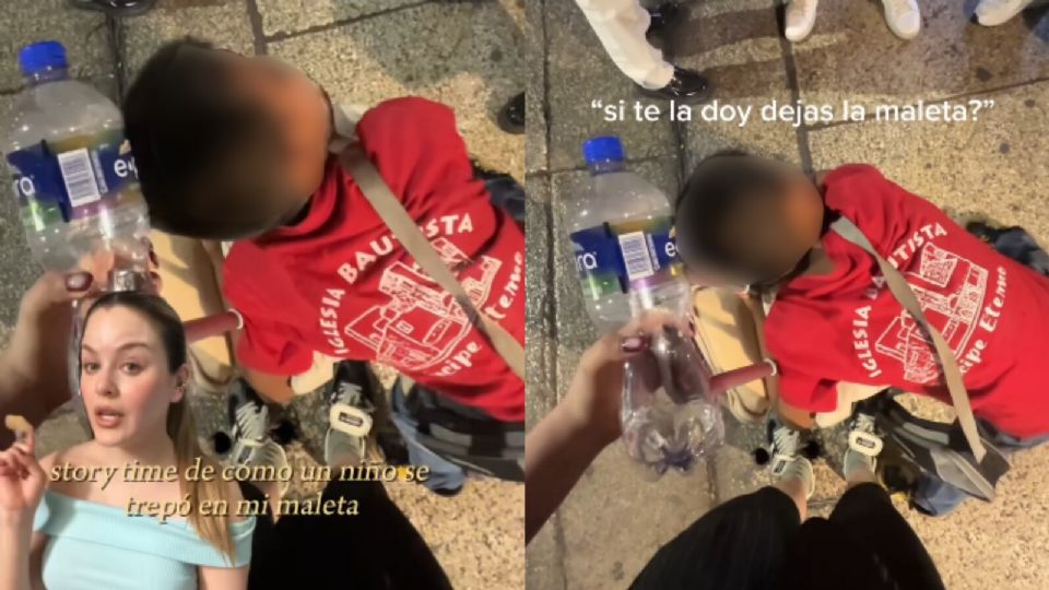 Joven narra cómo un niño la quería estafar con dinero; se colgó de su maleta