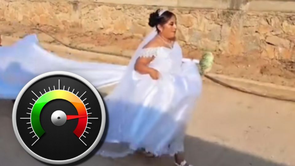 Novia se hace viral al correr hacia la iglesia; no esperó a nadie