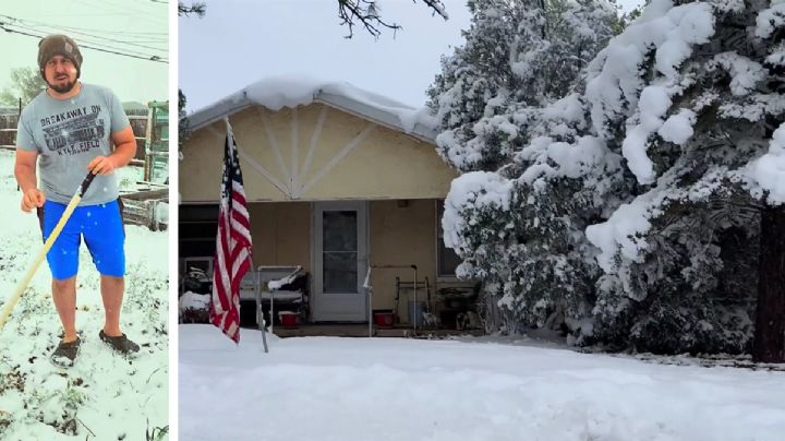 Caen intensas nevadas en estas ciudades de Texas; clima gélido ¡en plena primavera! | VIDEOS