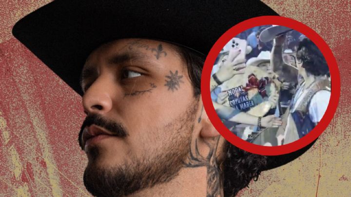 Christian Nodal le llama la atención a una fan que trató de quitarle su sombrero: 'Eso no se hace'