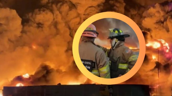 Voraz incendio en la Autopista Mty-NLD consume tres naves industriales y genera alerta ambiental